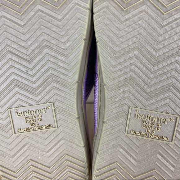 Isotoner Memory Foam Slip On Open Toe Slippers Lavender Women’s Size 9.5-10 NWT - Picture 8 of 10
